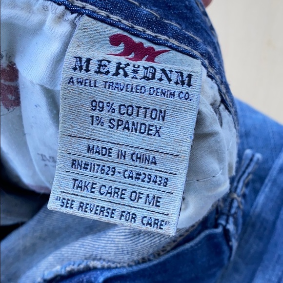 MEK DNM USA slim boot distressed embroidered jean - Picture 5 of 7